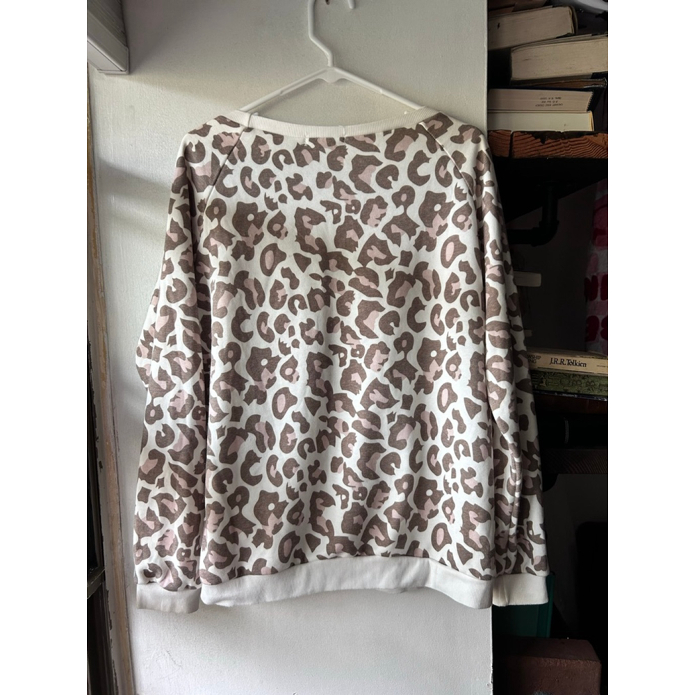 Women's ECOWISH Leopard Print Sweatshirt Size L - Picture 5 of 5